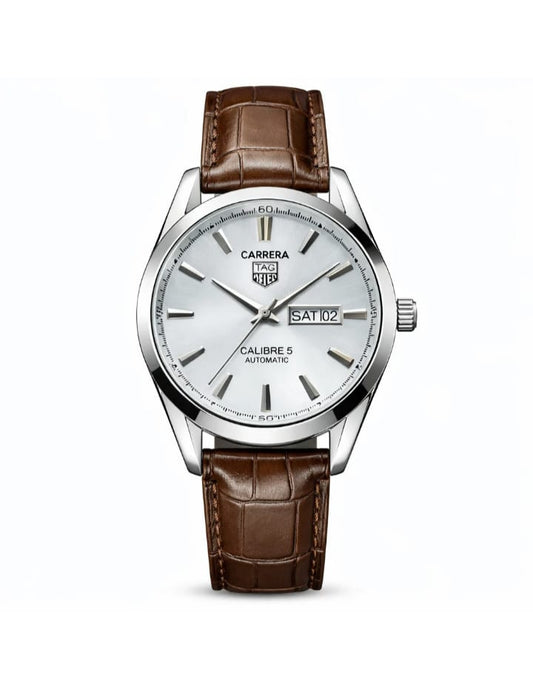 Carrera Tag Heuer Caliber 5 Leather Strap Watch
