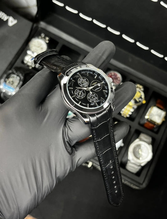 Tissot Classic Black Leather Strap Watch