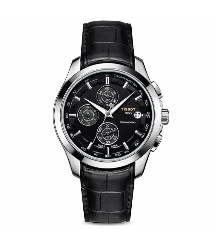 Tissot Classic Black Leather Strap Watch