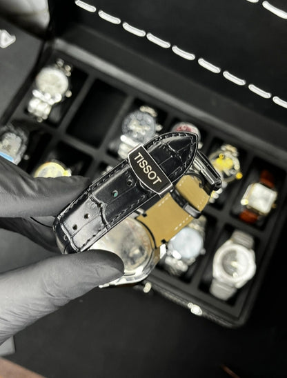 Tissot Classic Black Leather Strap Watch