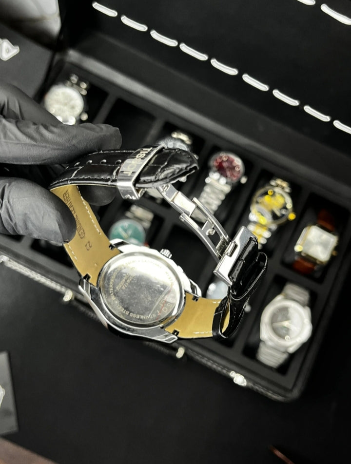 Tissot Classic Black Leather Strap Watch